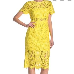 NWT yellow lace cutout dress